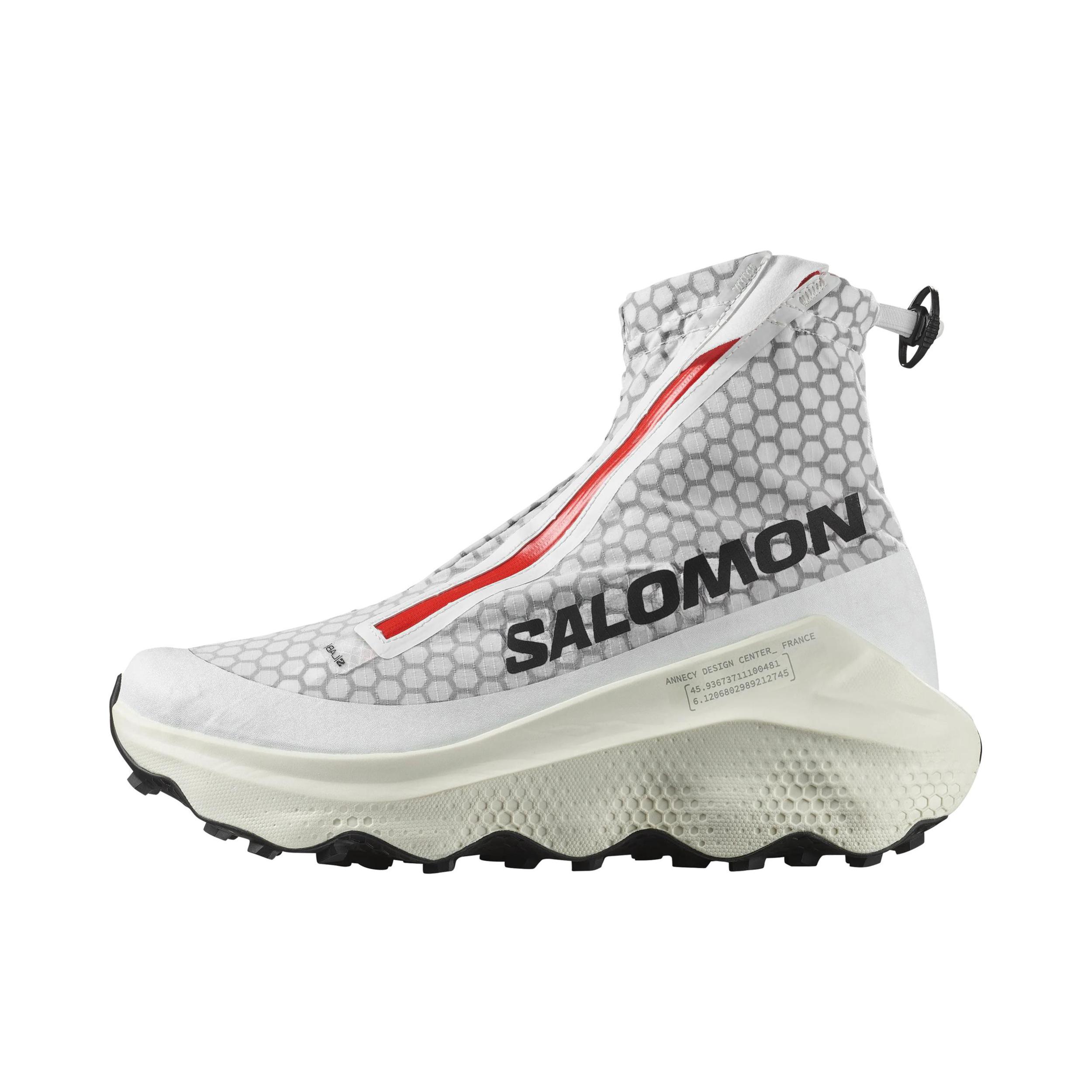 推荐商品：Salomon/萨洛蒙 S/LAB GENESIS SPINE 包裹性 高帮 越野 厚底 户外鞋 白色/灰色
