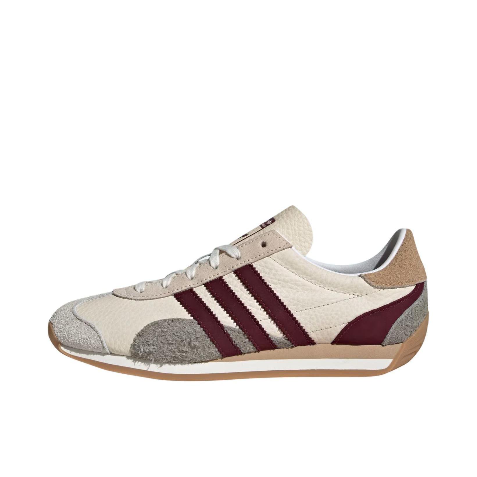 推荐商品：adidas Originals Country OG 牛皮 织物 轻便舒适 圆头 防滑耐磨 复古 运动休闲鞋 浅米色