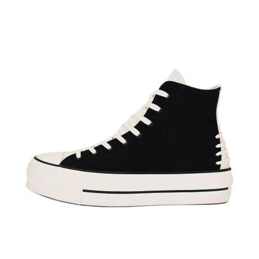 推荐商品：Converse/匡威 Chuck Taylor All Star Lift 帆布鞋 简约复古经典防滑耐磨舒适厚底圆头甜酷贴合松糕底流光风 高帮/女款/黑色/白色
