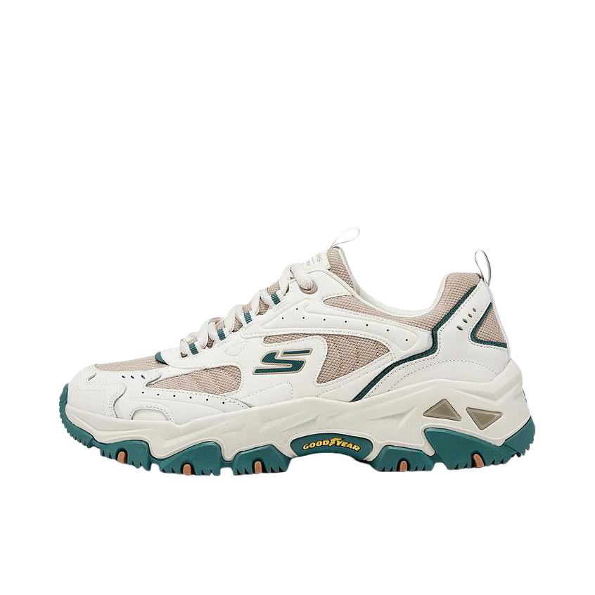 推荐商品：Skechers/斯凯奇  云岚  登山 复古 休闲  徒步鞋 老爹鞋 户外鞋 自然色/绿色