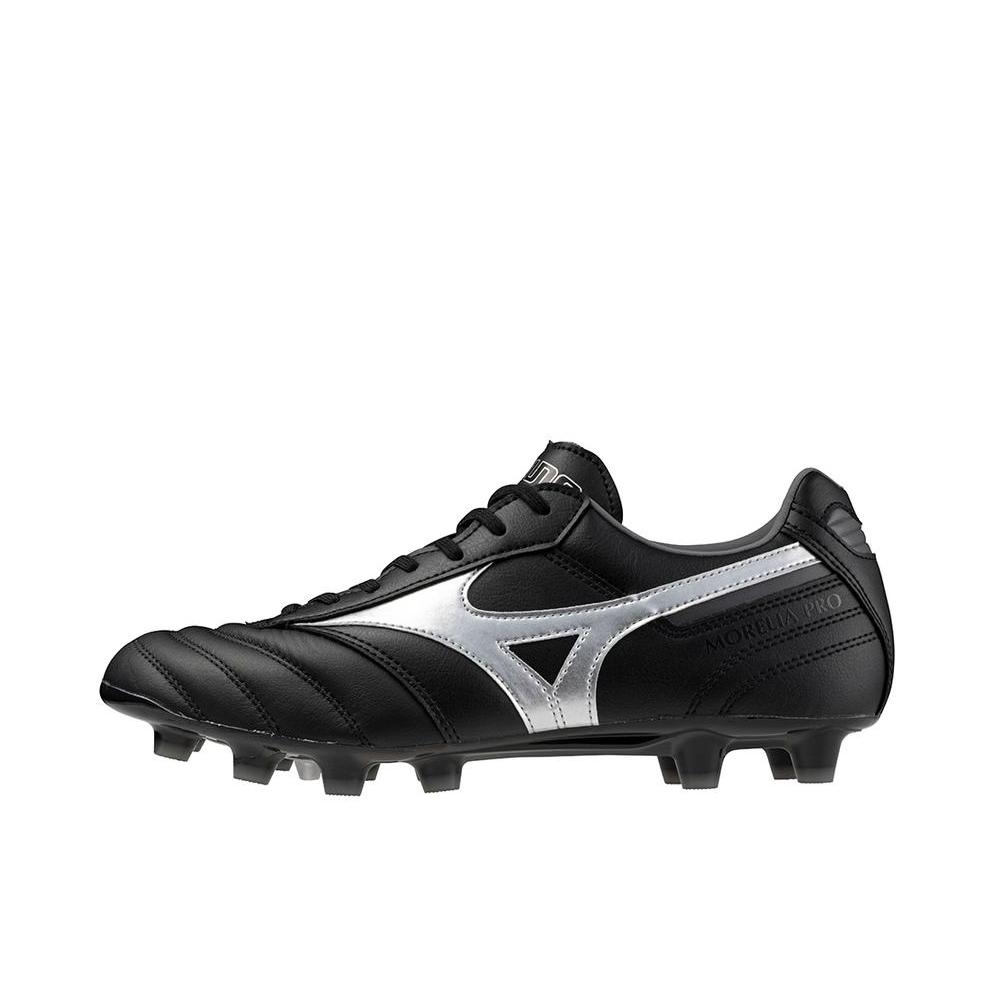 推荐商品：Mizuno/美津浓  Morelia 2 PRO AG  人工草坪 防滑耐磨 轻便透气 短钉 袋鼠皮 胶质  足球鞋 黑色/银色