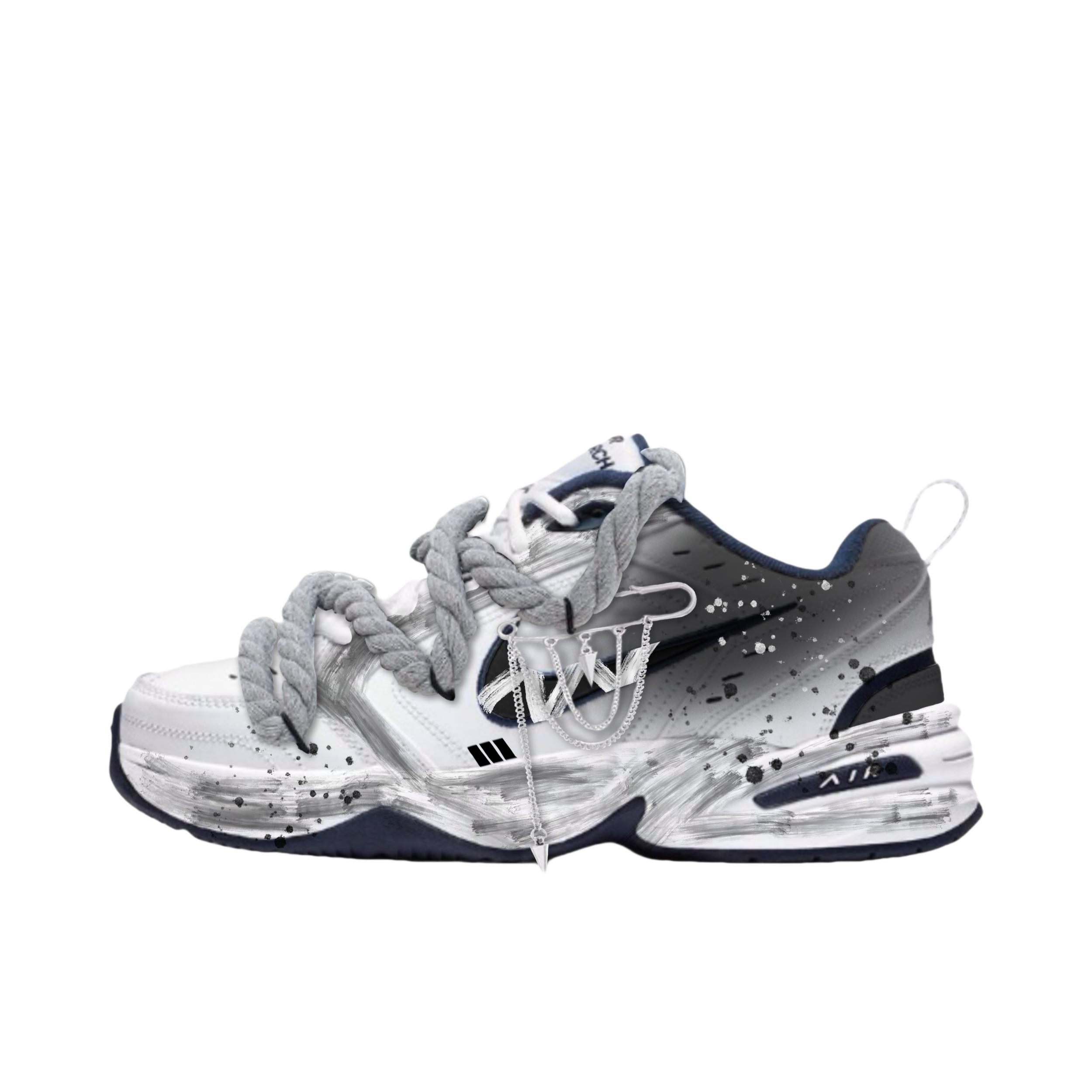 推荐商品：【定制球鞋】 Nike Air Monarch 4 运动休闲鞋 防滑耐磨舒适缓震织物合成革百搭复古 灰色地带 