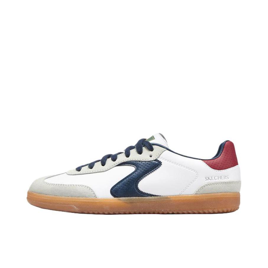 推荐商品：Skechers/斯凯奇 Court Classics 防滑 回弹 贴合耐磨 低帮 闪穿 圆头 薄底 绑带 简洁风 板鞋 白色/海军蓝/红色