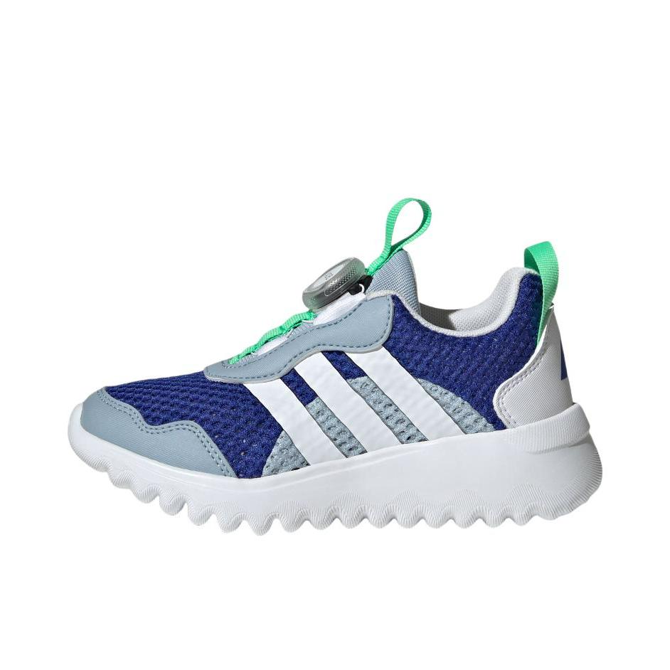 推荐商品：adidas ActiveFlex BOA 4.0 运动休闲鞋 支撑回弹旋转按钮轻便训练 大童/半荧光蓝/黄蓝色/白色