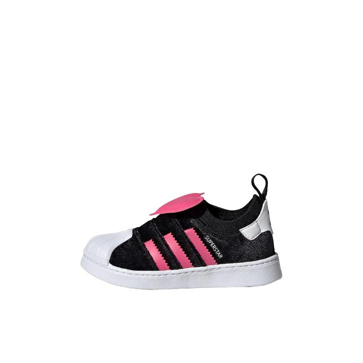 推荐商品：adidas Originals Superstar 360 2.0 防滑耐磨 网面透气 休闲 一脚蹬 板鞋儿童 婴童/黑色/白色/玫红