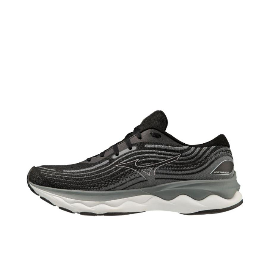 推荐商品：Mizuno/美津浓 Wave SkyRise 4 缓震回弹 防滑耐磨 网布透气 潮流百搭 慢跑 跑鞋 黑色