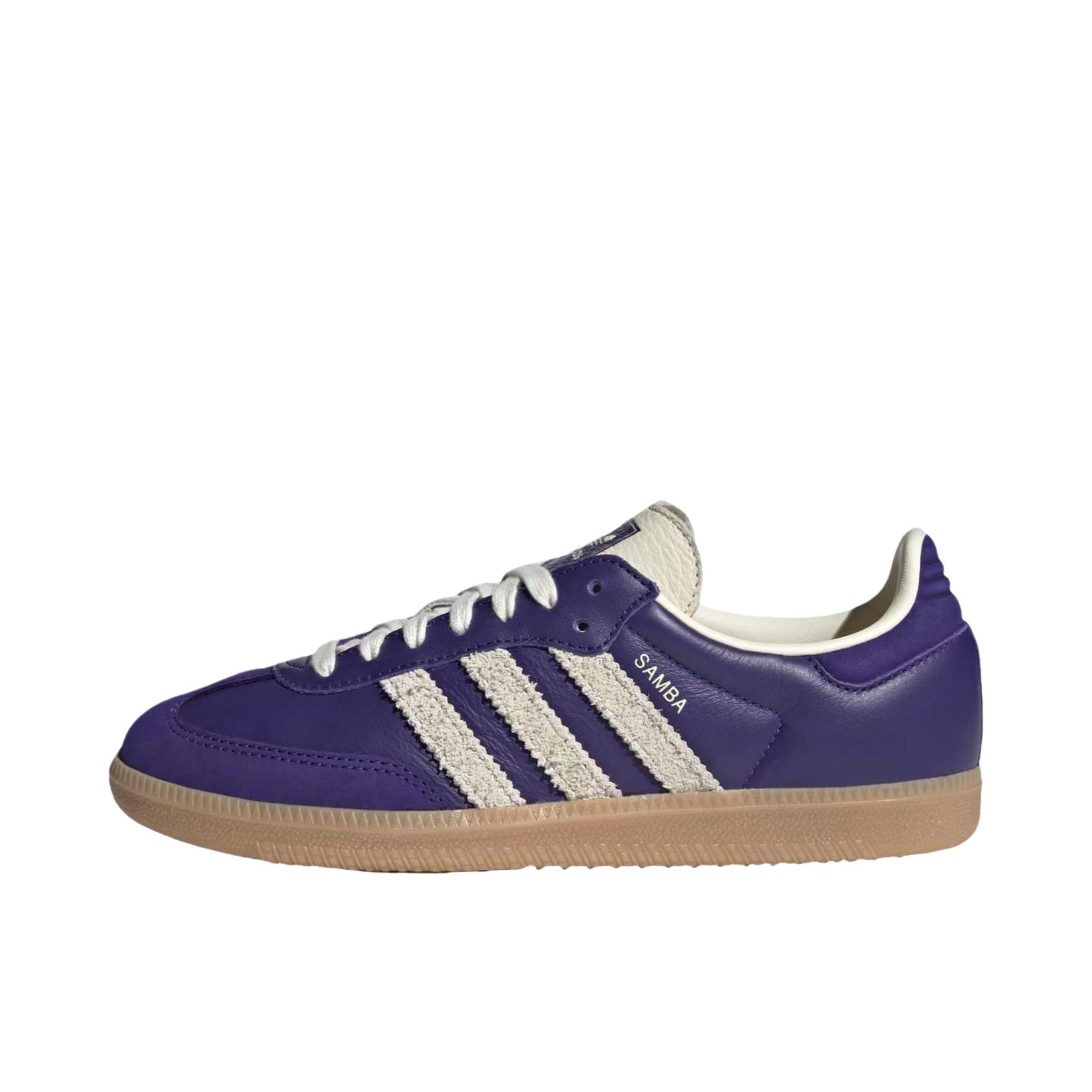 推荐商品：adidas Originals Samba OG T头鞋 板鞋 经典复古舒适百搭耐磨合成革圆头薄底贴合 紫色/棕色