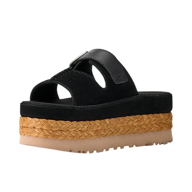 推荐商品：UGG 简约 厚底 露趾 一字 拖鞋 1167451 女款/黑色 