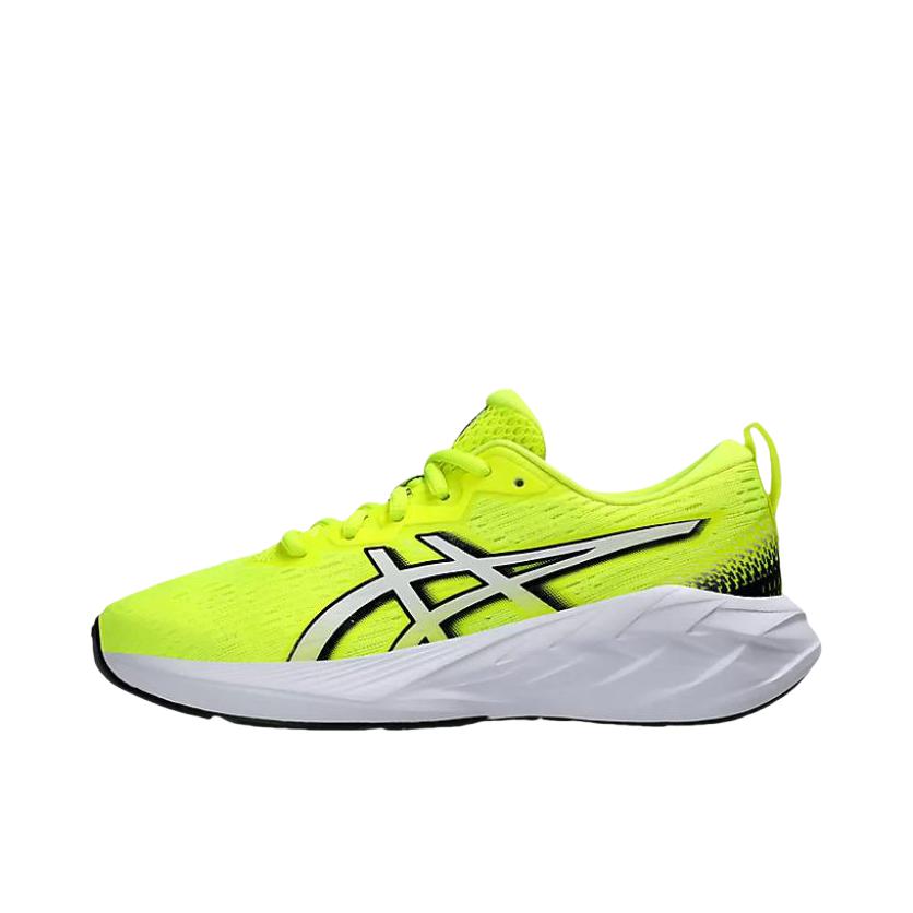 推荐商品：Asics/亚瑟士 Novablast 4 跑鞋 防滑耐磨缓震回弹舒适排汗透气织物长跑夜跑 大童/黄色/白色