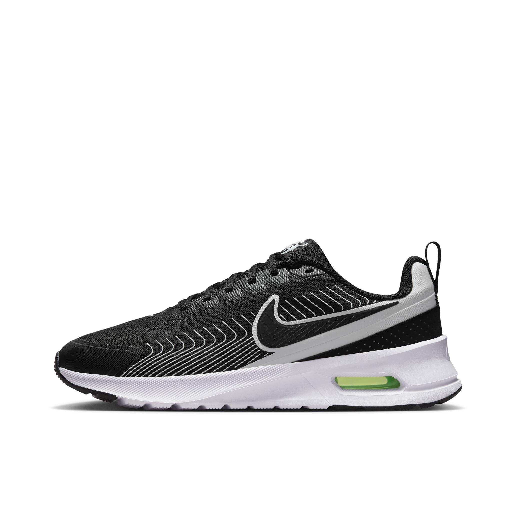推荐商品：Nike Air Max Nuaxis 跑鞋 网面透气防滑耐磨舒适轻便系带缓震回弹百搭支撑抓地 黑色/白色/荧光黄