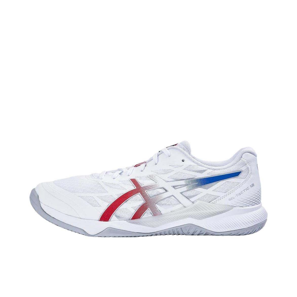 推荐商品：Asics/亚瑟士 Gel-Tactic 12 减震耐磨 防滑 透气网布 稳定支撑 舒适百搭 灵活 排球鞋 白色/深蓝色