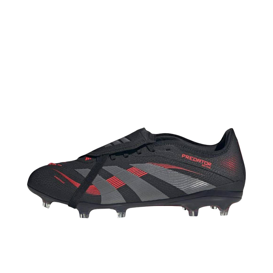 推荐商品：adidas Predator 24 PRO FG 次顶级 胶质长钉 人造草坪 透气 包裹性 圆头 支撑 足球鞋 黑色/深红色