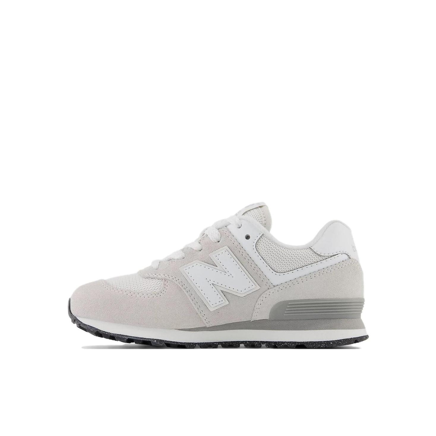推荐商品：New Balance 574 网面透气 防滑耐磨 减震回弹 轻便舒适 复古 魔术贴 防踢 拼接 运动鞋儿童 小童/白色/灰色