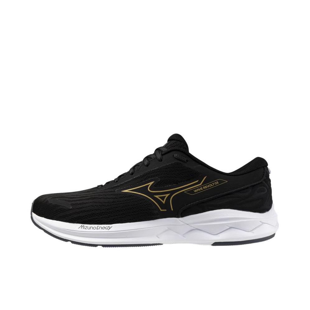 推荐商品：Mizuno/美津浓 Wave Revolt 3 减震 耐磨 防滑 舒适 跑鞋 炭黑色 