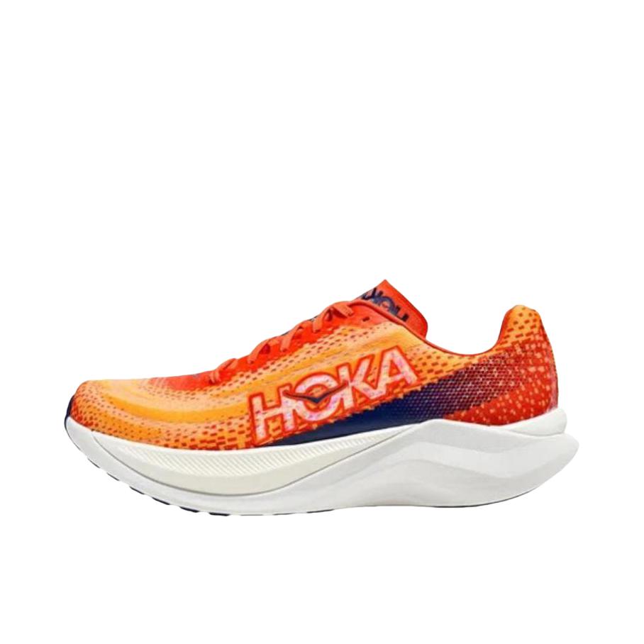 推荐商品：HOKA ONE ONE Mach X 马赫 舒适轻便 防滑耐磨 缓震回弹 马拉松 竞训 网布 跑鞋 橙色