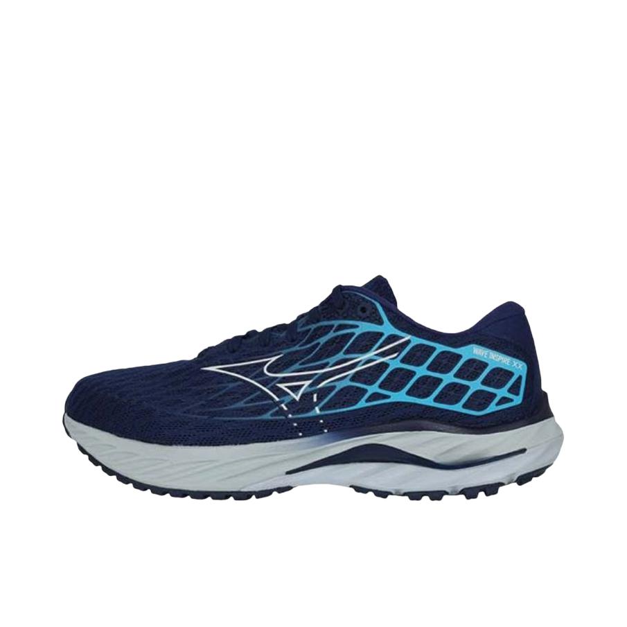 推荐商品：Mizuno/美津浓 Wave Inspire 20 稳定支撑 缓震 网布 跑鞋 4E宽/蓝色 