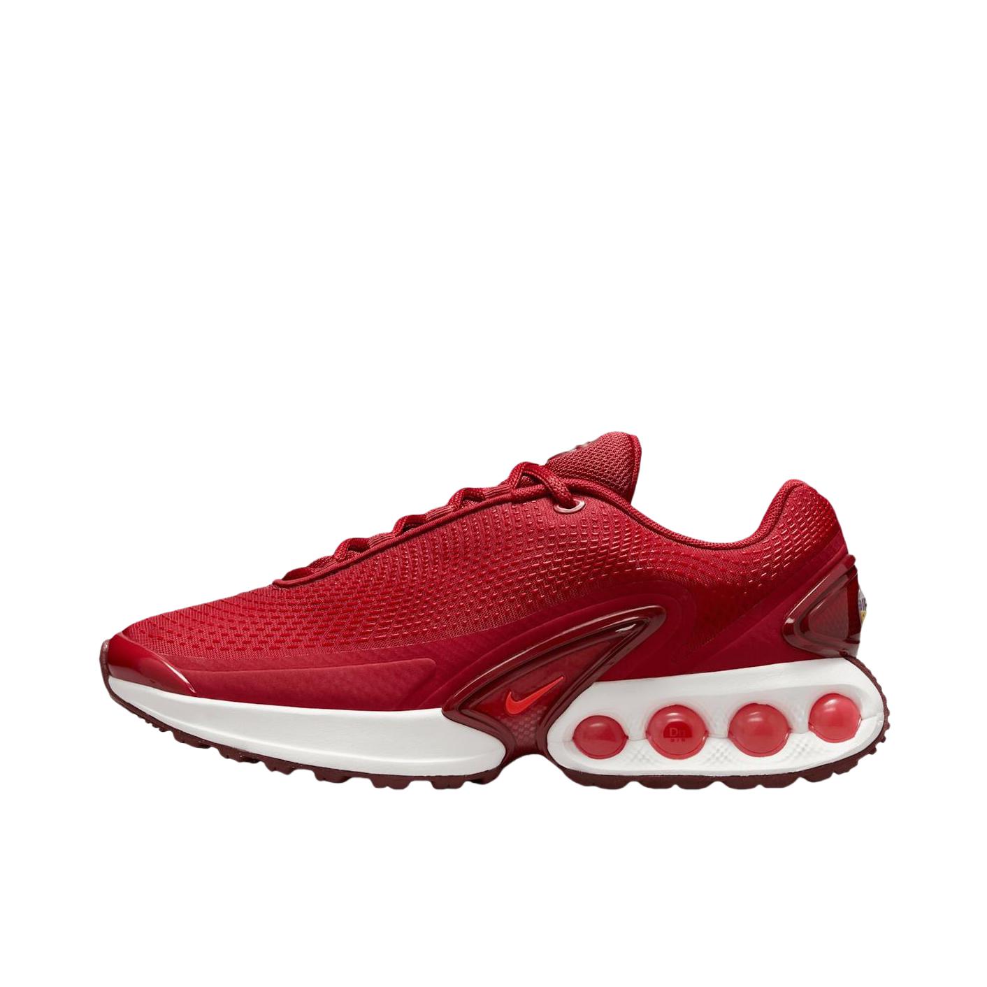 推荐商品：Nike Air Max Dn 运动休闲鞋 柔软防滑耐磨缓震回弹支撑网布透气低帮平跟贴合 红色