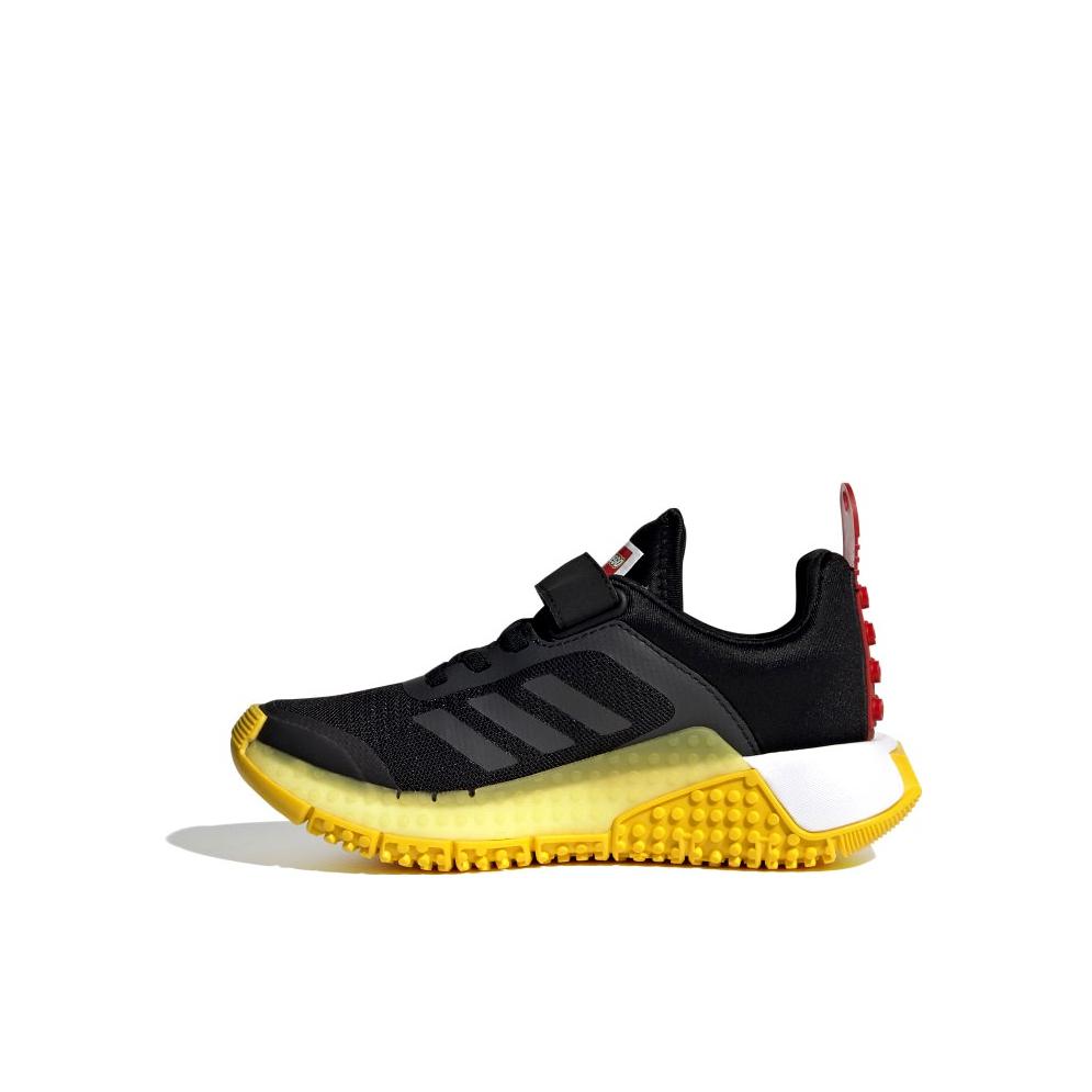 推荐商品：adidas LEGO Sport 防滑耐磨 舒适潮流 轻便透气 魔术贴 运动鞋儿童 小童/lego联名/黑色/黄色
