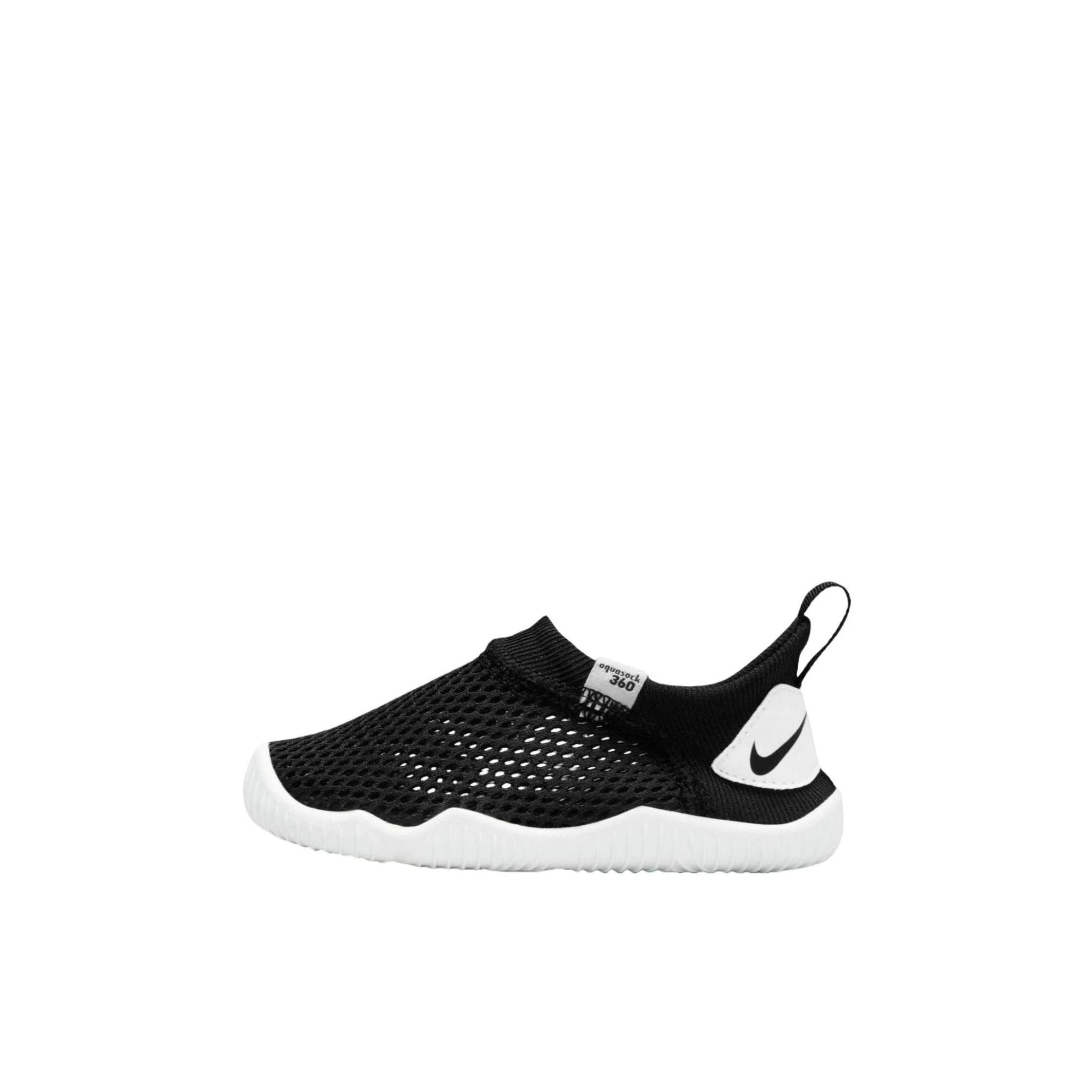 推荐商品：Nike Aqua Sock 360 缓震耐磨 轻便透气 防滑 网面 一脚蹬 运动鞋儿童 Black/White 婴童/黑白