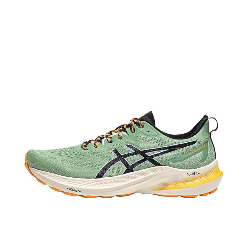 推荐商品：Asics/亚瑟士 GT-2000 12 跑鞋 足弓稳定支撑缓震回弹透气复古马拉松夜跑圆头 绿色/黄色