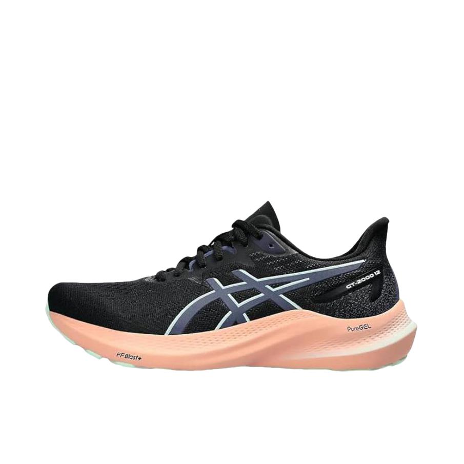 推荐商品：Asics/亚瑟士 GT-2000 12 跑鞋 足弓稳定支撑缓震回弹透气复古马拉松夜跑圆头 女款/黑色/浅粉