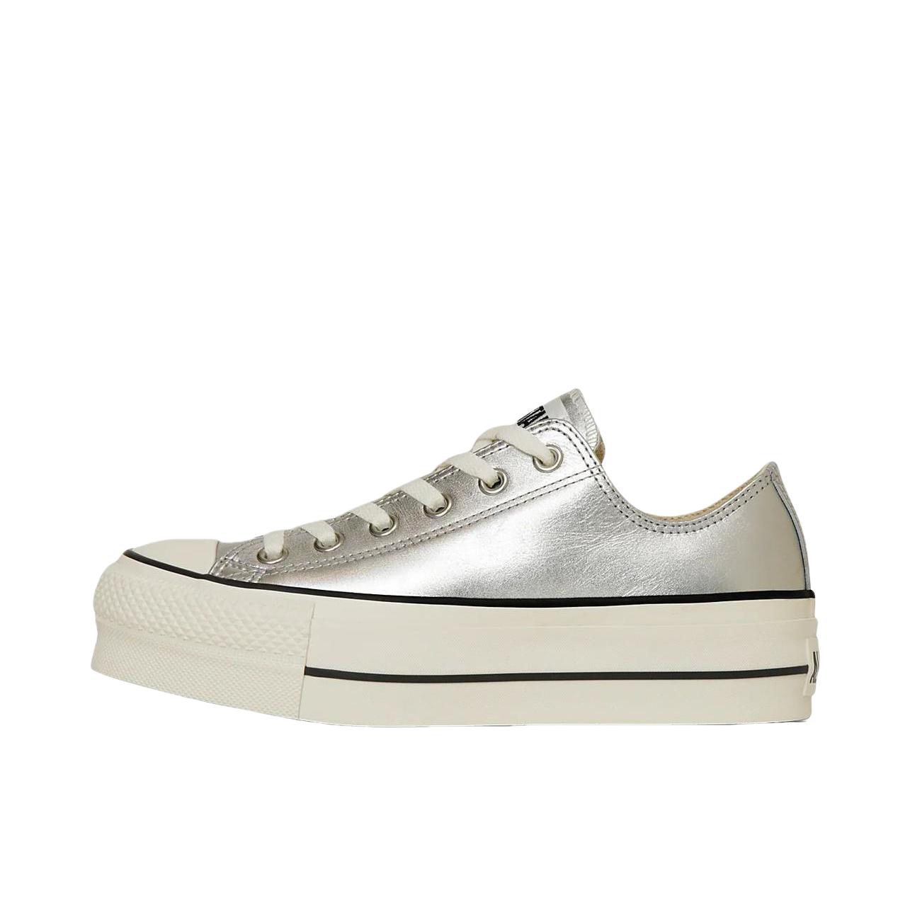 推荐商品：Converse/匡威 All Star LIFTED WATARU 帆布鞋 防滑系带平跟 银色