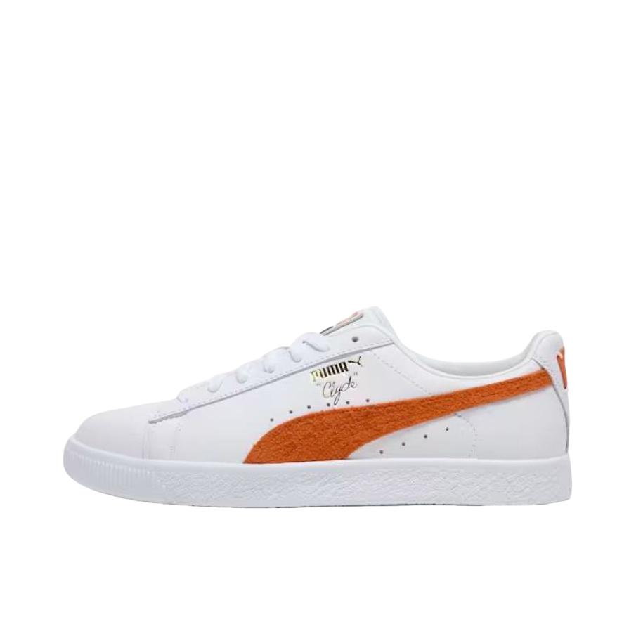 推荐商品：Puma/彪马 Clyde Base 休闲百搭 防滑耐磨 帆布鞋 白色/橙色