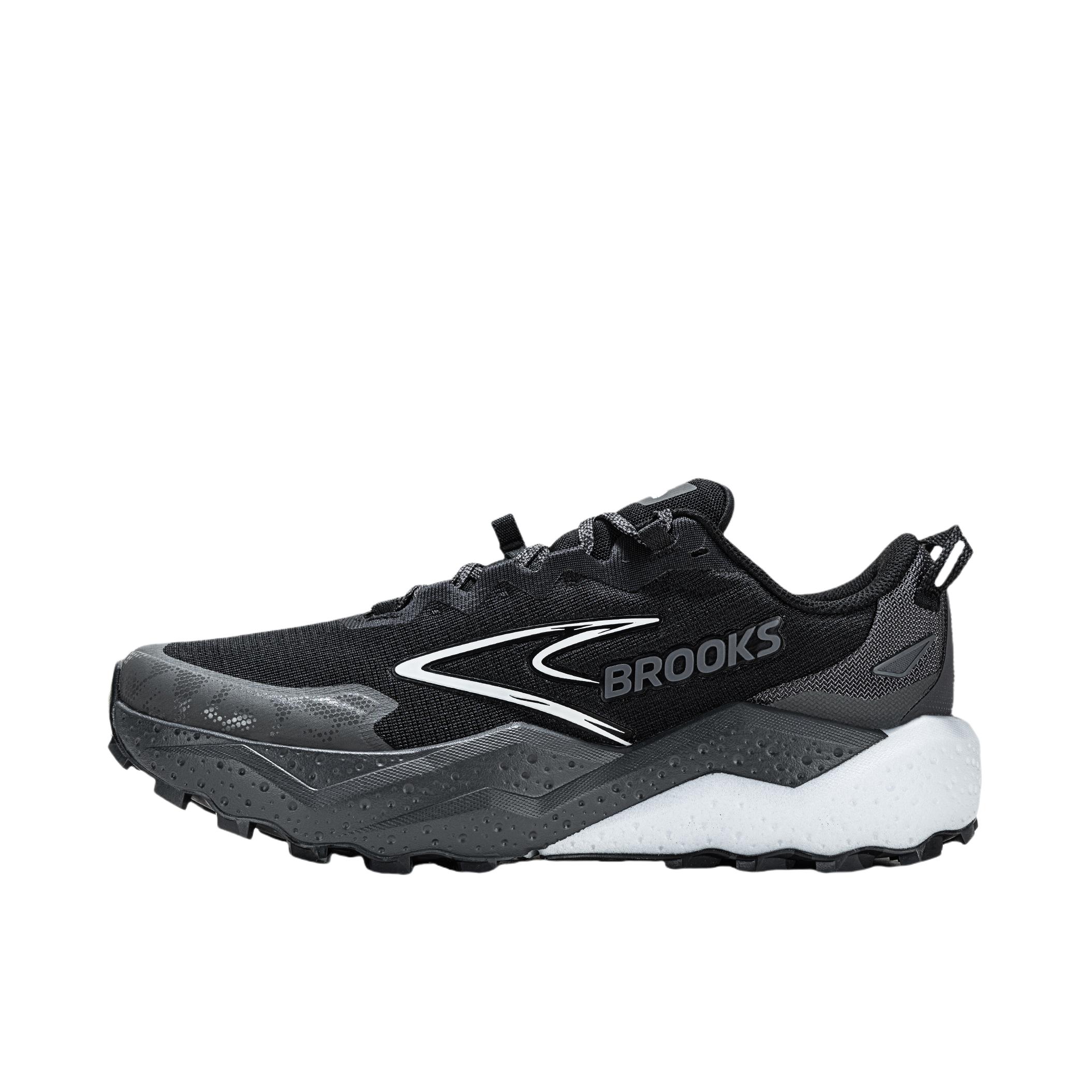 推荐商品：Brooks/布鲁克斯 Caldera 山啸 8 越野跑鞋 防滑运动徒步 黑色/黑珍珠/白色