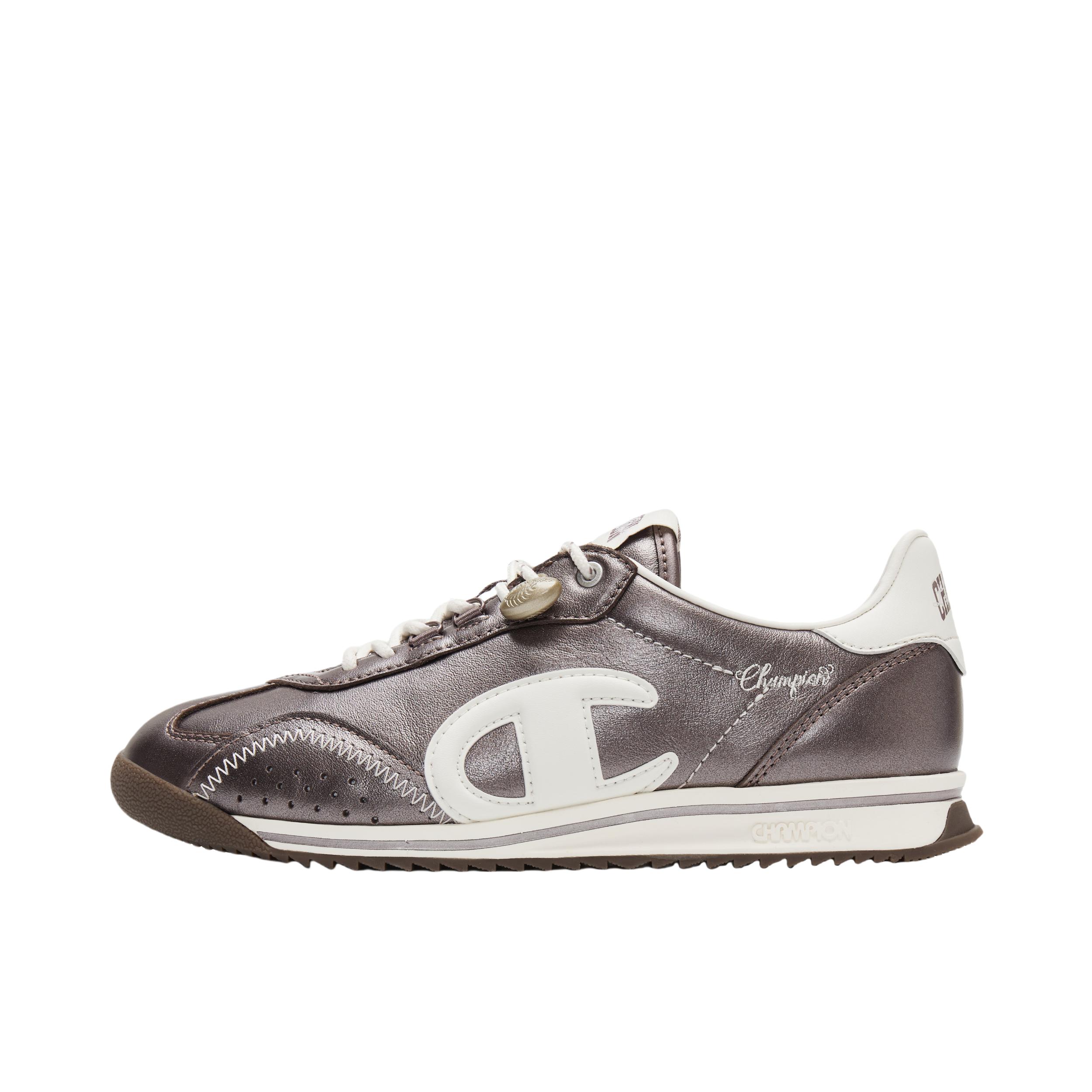 推荐商品：Champion/冠军 Legend 70's Runner 百搭 低帮薄底 圆头 橡胶 拼接增高 运动休闲鞋 女款/紫色