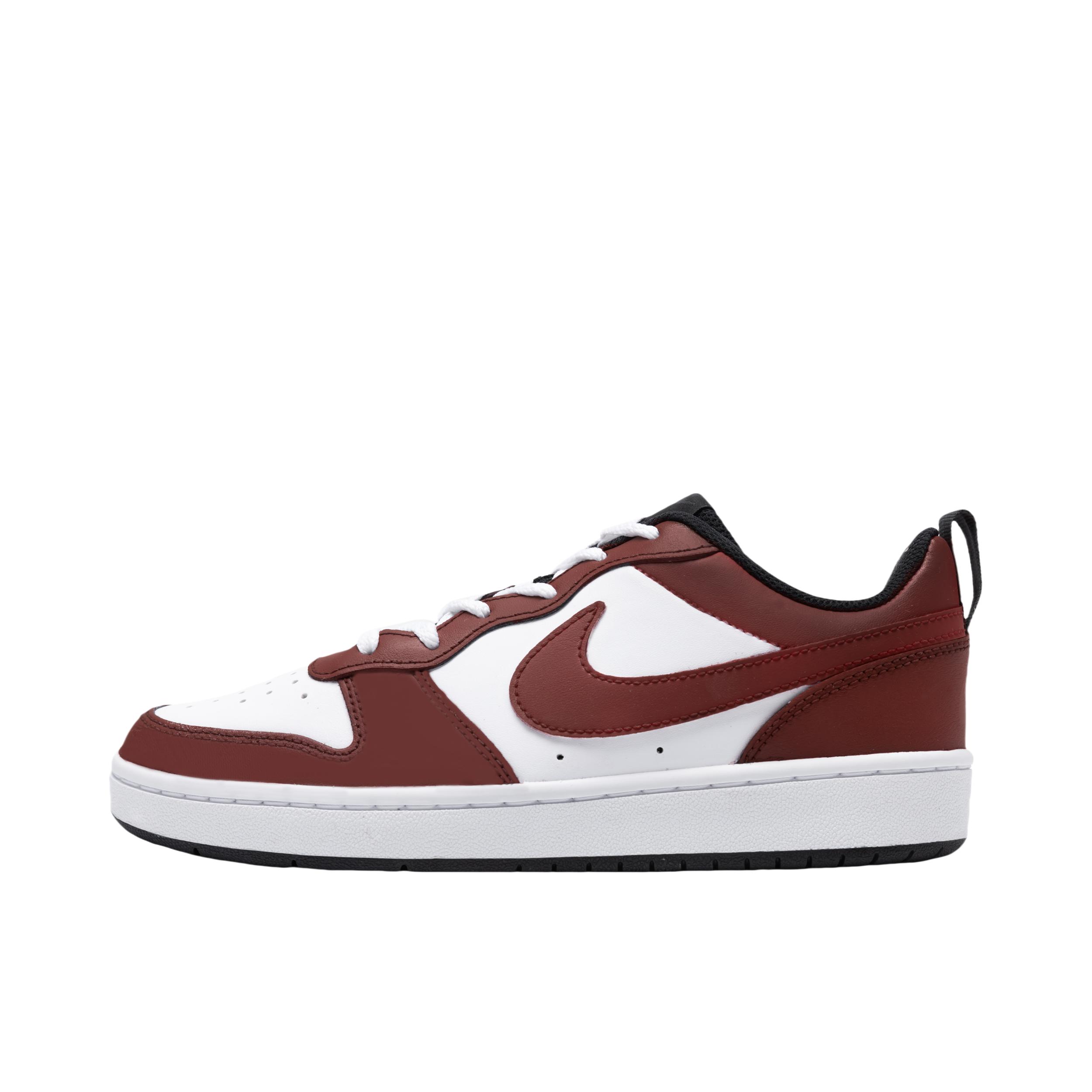 推荐商品：【定制球鞋】 Nike Court Borough 2 板鞋 包裹性增高减龄解构风合成革美式防滑复古轻便 GS/酒红之梦 