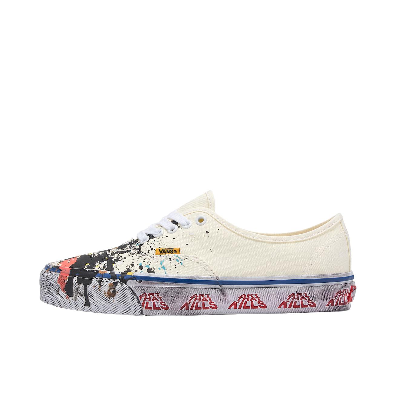 推荐商品：Vans/范斯 Authentic 潮流休闲 轻便舒适 防滑耐磨 百搭运动 复古 板鞋 Gallery Dept.联名/白色