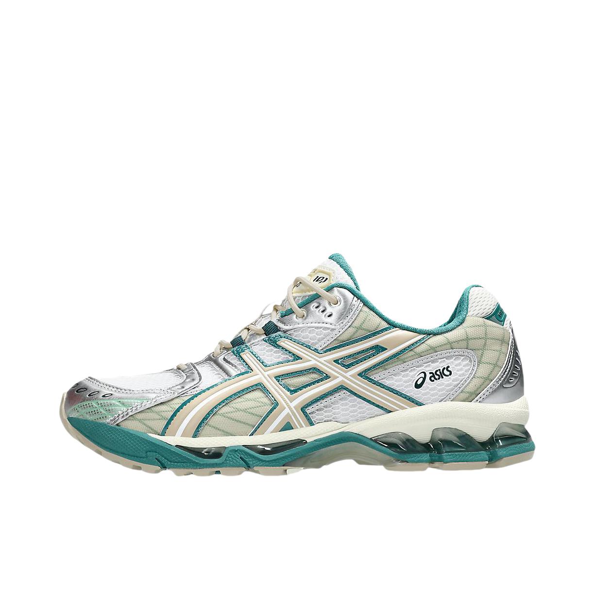 推荐商品：Asics/亚瑟士 Gel-Nimbus 9 跑鞋 减震回弹防滑耐磨网布透气合成革复古百搭圆头 白色/雨湖绿