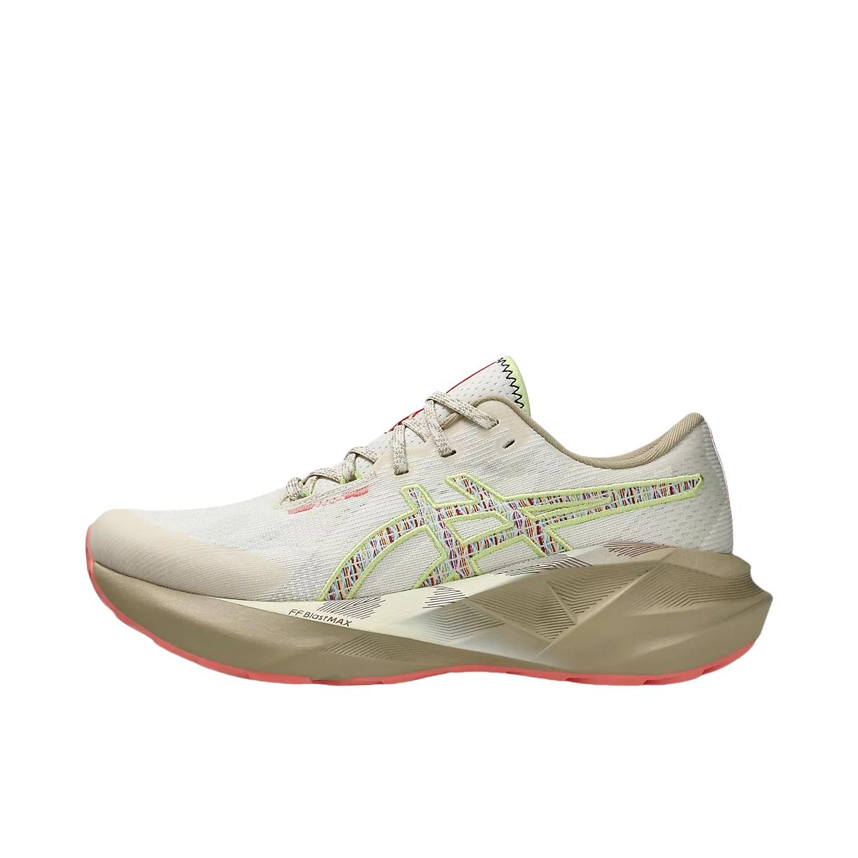 推荐商品：Asics/亚瑟士 Novablast 5 跑鞋 圆头舒适百搭防滑耐磨缓震橡胶贴合短跑轻量回弹支撑 女款/米色/褐色