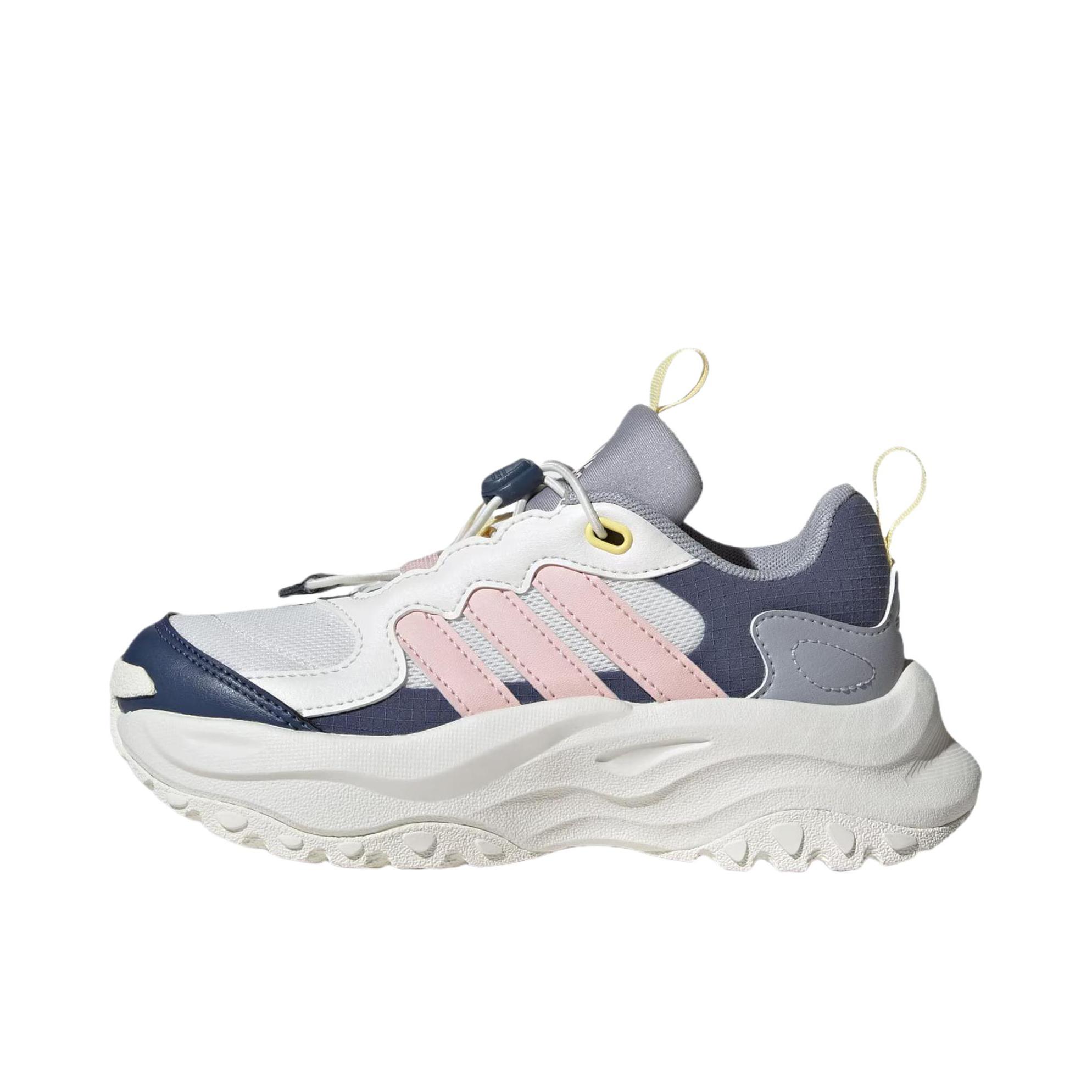 推荐商品：adidas Maxxwavy Extreme 厚底 防滑耐磨 缓震 网面透气 舒适百搭 老爹鞋 运动鞋儿童 大童/亮白色/沙棕粉/墨水蓝