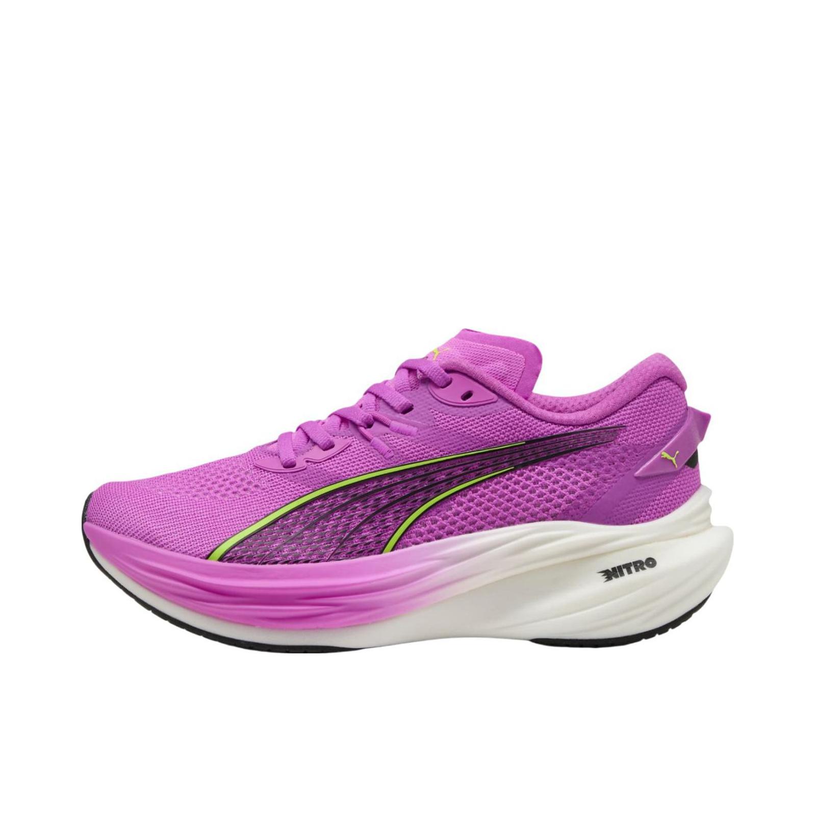 推荐商品：Puma/彪马 Deviate Nitro 3 透气缓震 舒适百搭 碳板 氮气科技 长跑 跑鞋 女款/紫色