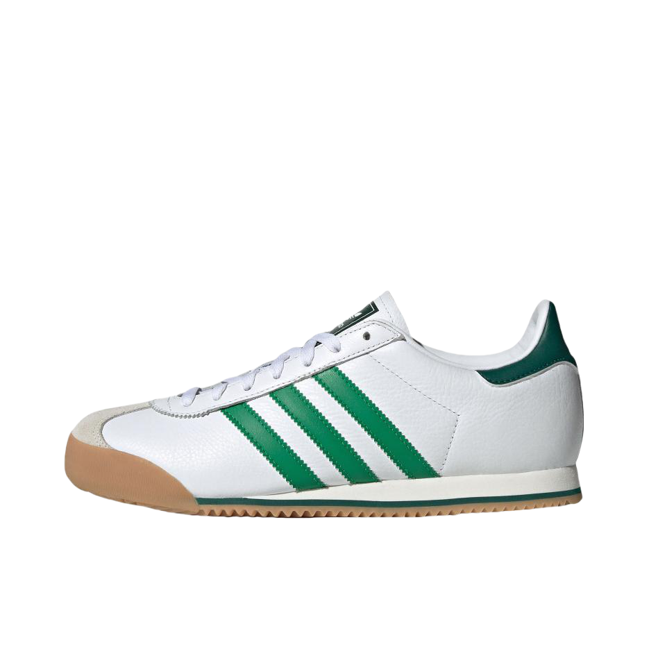 推荐商品：adidas Originals KICK 合成革 舒适透气 减震 防滑耐磨 简约复古 薄底 T头鞋 运动休闲鞋 白色/绿色/森林绿色