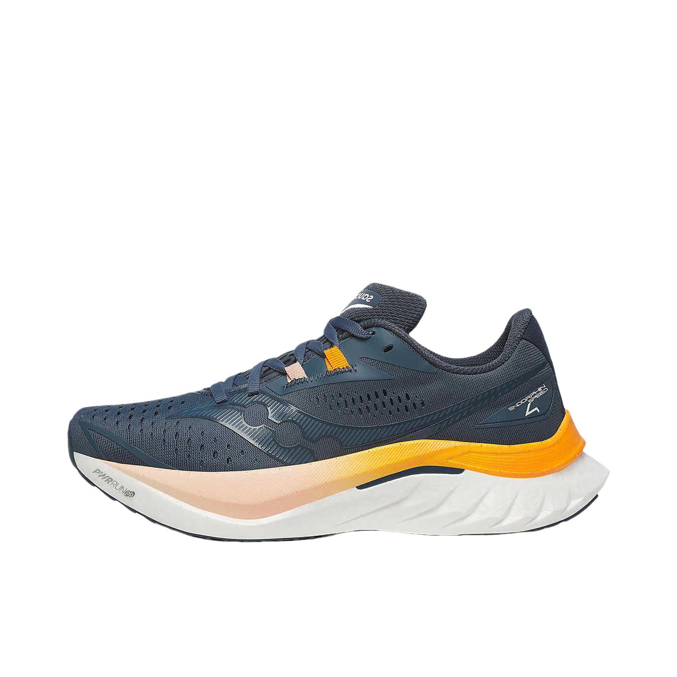推荐商品：Saucony/索康尼 Endorphin Speed 啡速4 尼龙板 回弹 碳板 减震 防滑耐磨 防水 支撑 马拉松 跑鞋 M宽/蓝色/灰色