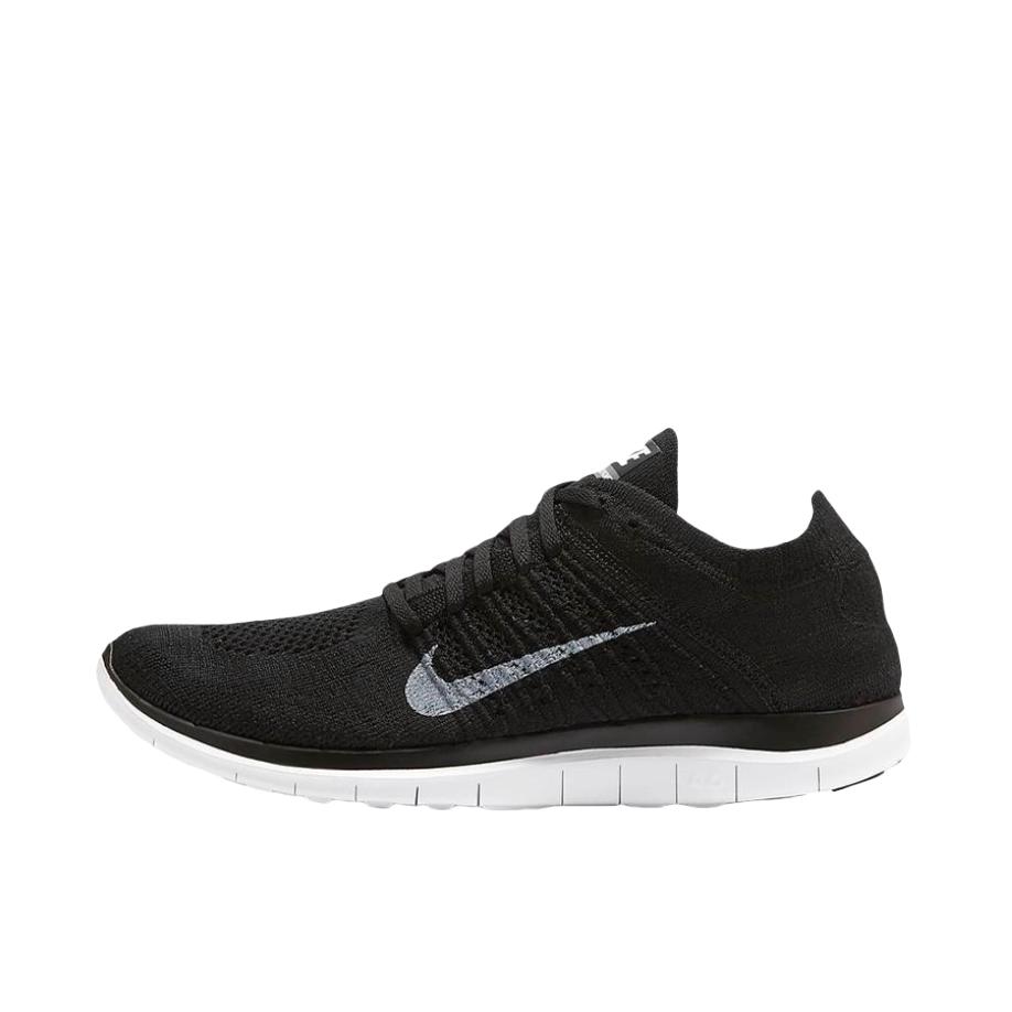 推荐商品：Nike Free 4.0 Flyknit 跑鞋 防滑耐磨轻便透气减震舒适专业低帮赤足感 Black/White 黑色/白色