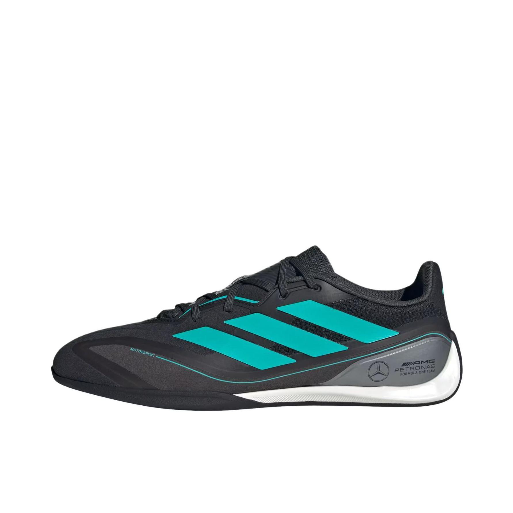 推荐商品：adidas FEROZA BASE MER AMG F1 车队 运动休闲鞋 运动防滑薄底轻便训练 MERCEDES AMG PETRONAS F1 TEAM联名/黑色/绿色