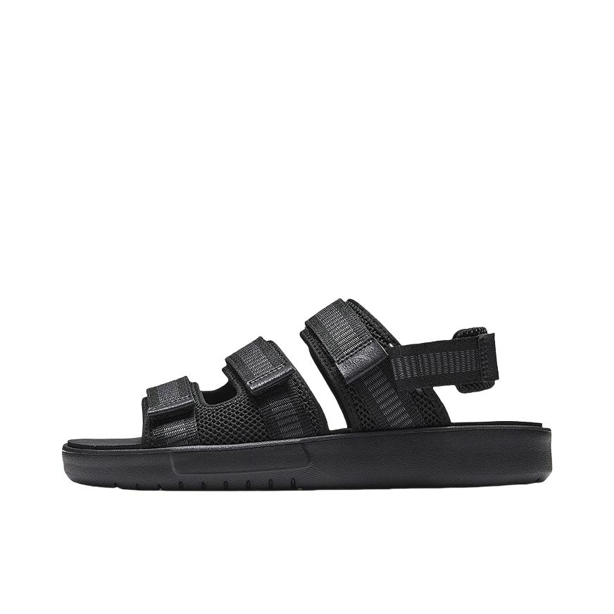 推荐商品：安踏 生活系列 透气 舒适 运动 简约 魔术贴 外穿 软底 开车 凉鞋 基础黑/城堡灰