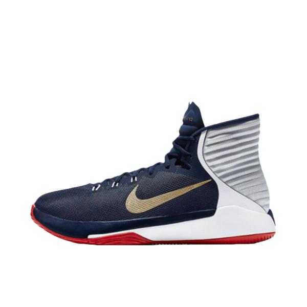 推荐商品：Nike Prime Hype DF 2016 减震透气 耐磨支撑 织物合成革 实战 包裹性 潮流 经典 复古 篮球鞋 USA Rio Olympics 蓝白红