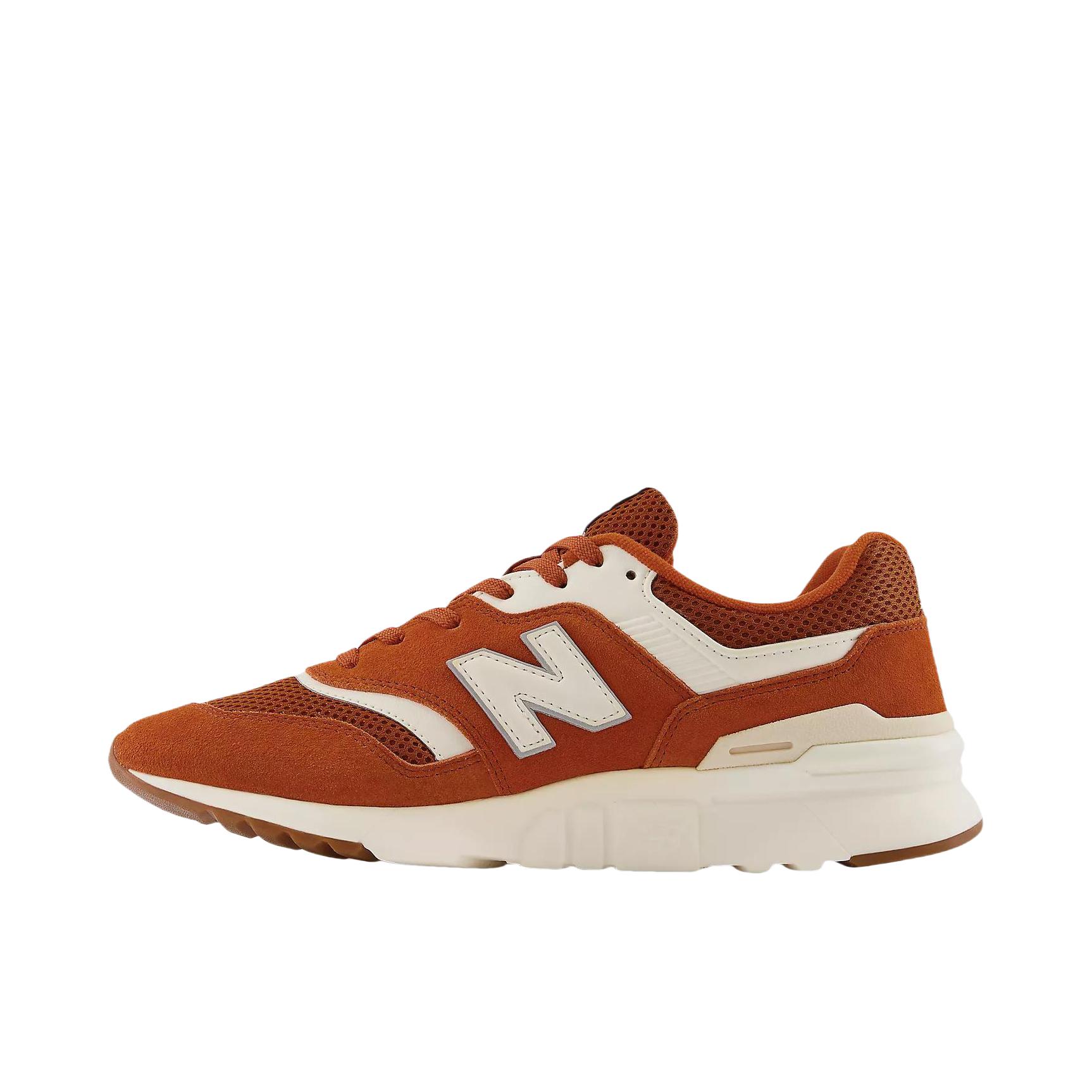 推荐商品：New Balance 997H 跑鞋 防滑耐磨减震轻便网布透气复古百搭 D宽/白色/橙色