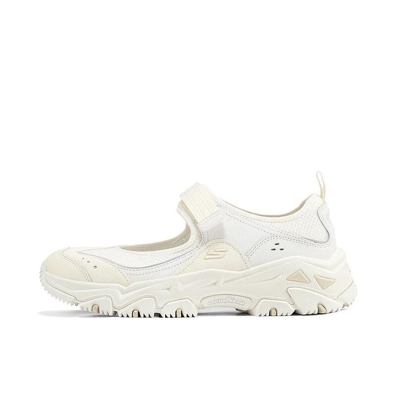 推荐商品：Skechers/斯凯奇 D'LITES HIKER 低帮 轻便 厚底 运动休闲鞋 女款/米白色