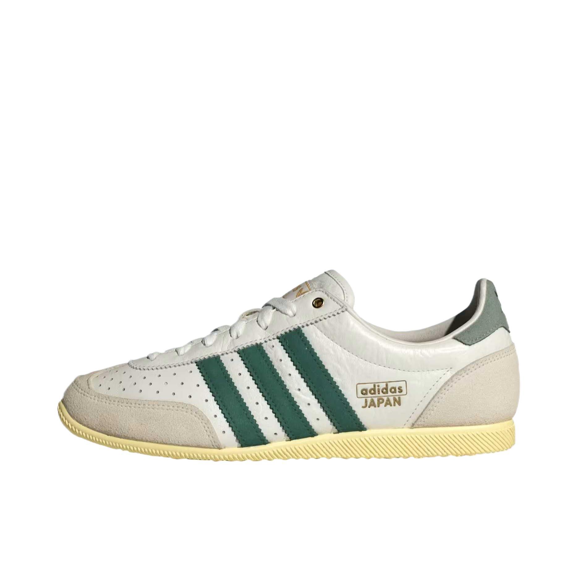 推荐商品：adidas Originals Japan 防滑耐磨 舒适轻便 复古百搭 潮流 T头鞋 薄底鞋 运动休闲鞋 米色/白色/绿色