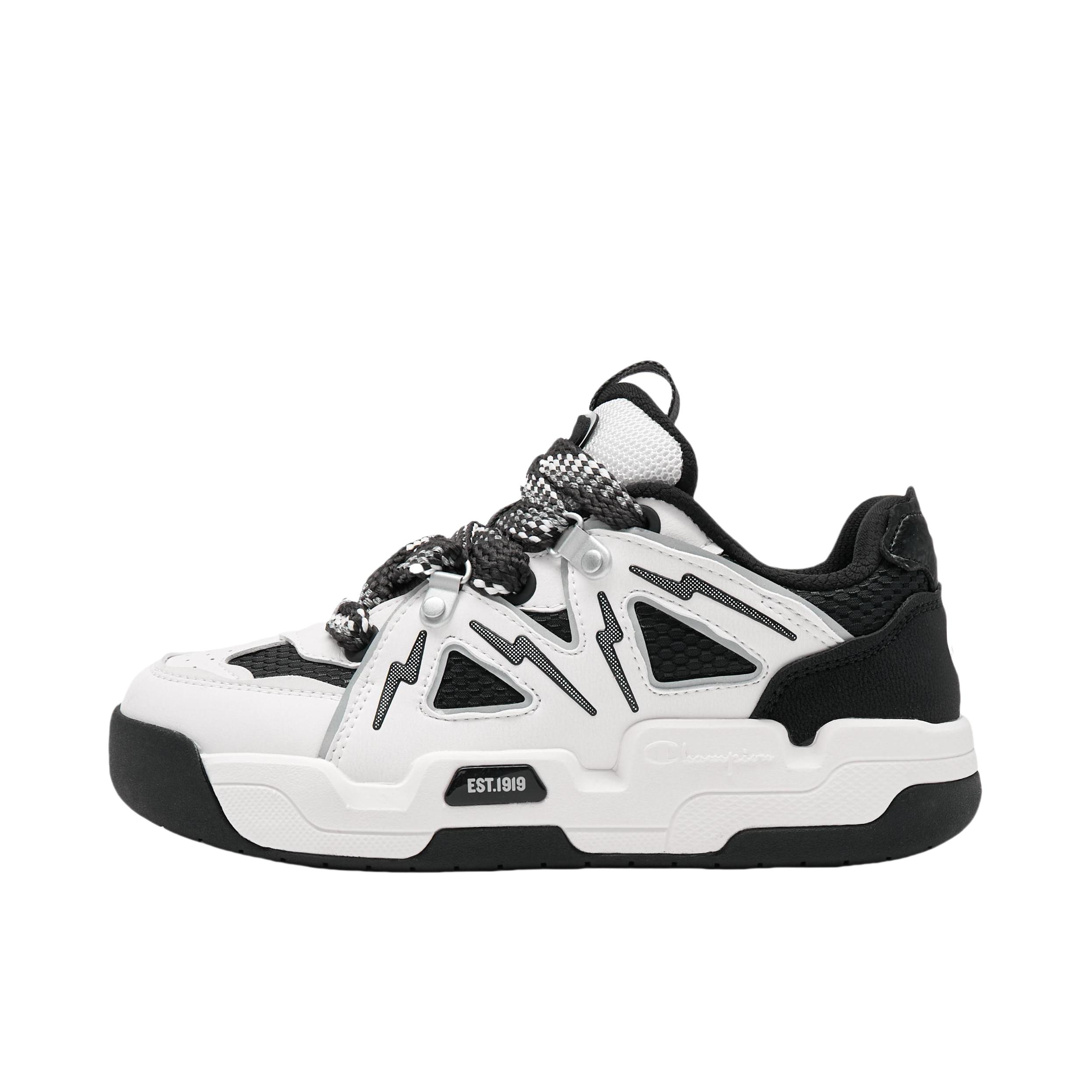 推荐商品：Champion/冠军 Mix Skate V1 增高厚底 舒适百搭 网面透气 超纤皮 面包鞋 黑色/白色