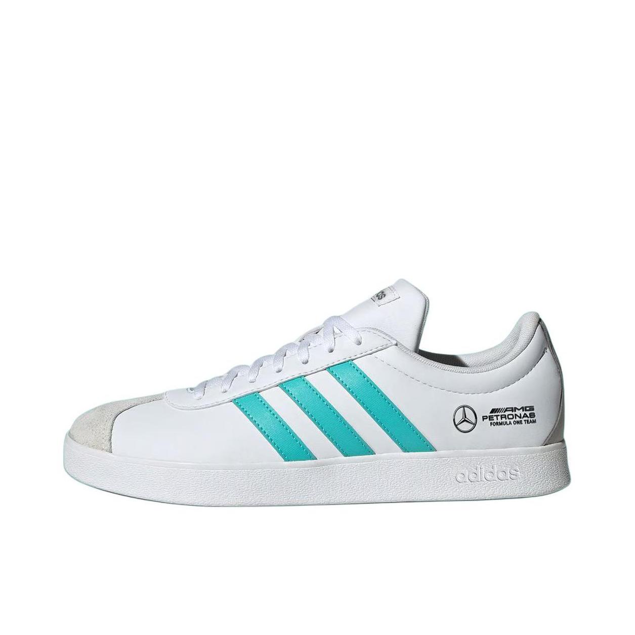 推荐商品：adidas VL Court T头鞋 德训鞋 板鞋 休闲舒适轻便减震耐磨防滑轻运动复古圆头 Mercedes AMG Petronas Formula One Team联名/白色/绿色