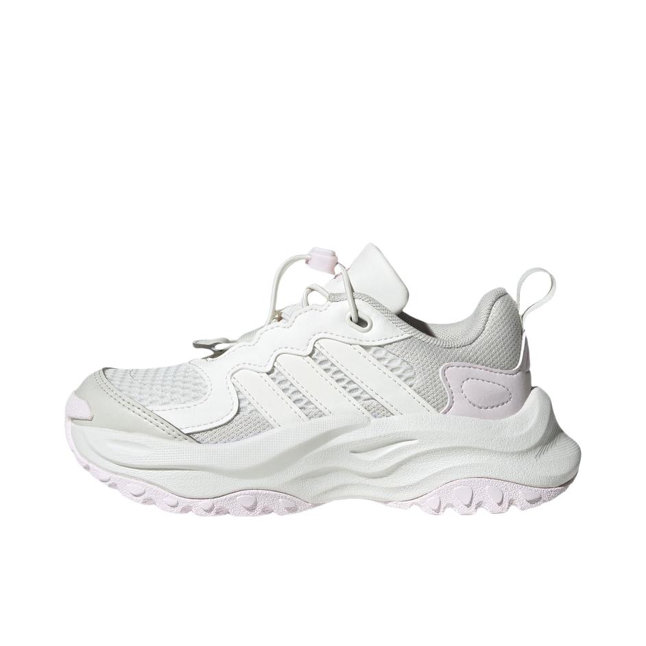 推荐商品：adidas Maxxwavy 跑鞋 缓震耐磨厚底增高织物回弹 大童/亮白/轨道灰/粉色