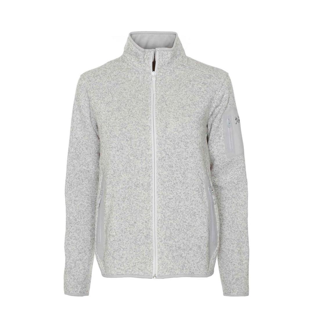 推荐商品：Arc'teryx 防风纯色刺绣全拉链立领抓绒衣 原子灰/ATMOS HEATHER 