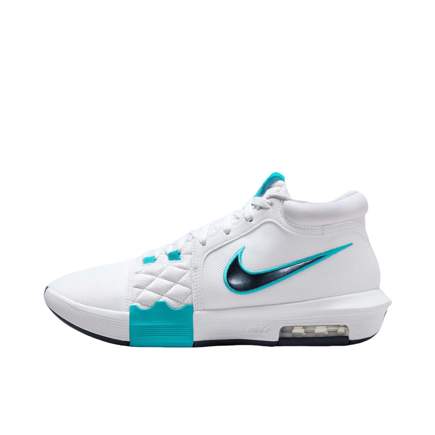 推荐商品：Nike LeBron Witness 8 詹姆斯 减震抗扭 轻便 篮球鞋 国外版/白色/蓝色