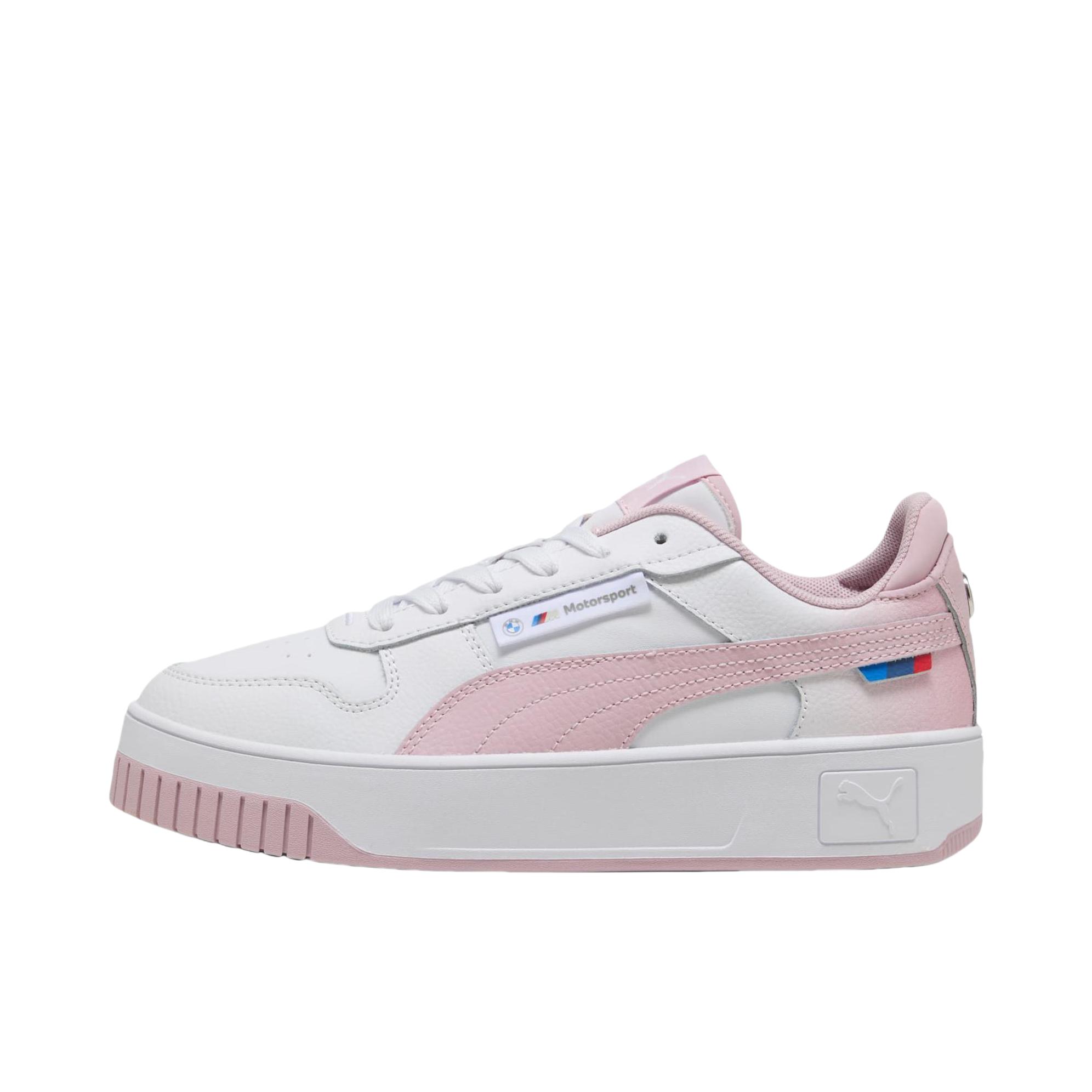 推荐商品：Puma/彪马 Carina street 厚底鞋 板鞋 防滑耐磨减震百搭轻便透气舒适休闲复古运动增高抓地 BMW M Motorsport 联名/淡白色/粉色 